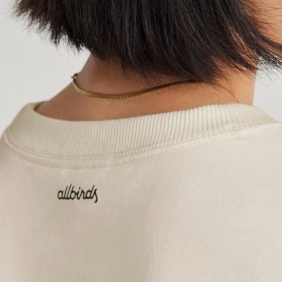 NWT Allbirds R&R Sweatshirt Natural White M Slim Fit Prima Hemp Tensel Crew Warm - Picture 5 of 7